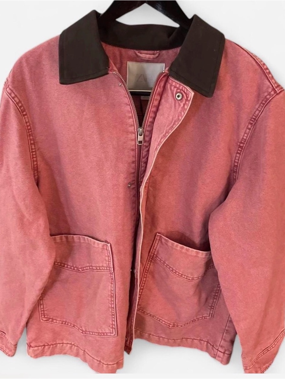 Zara Pink Jacket with Black Collar